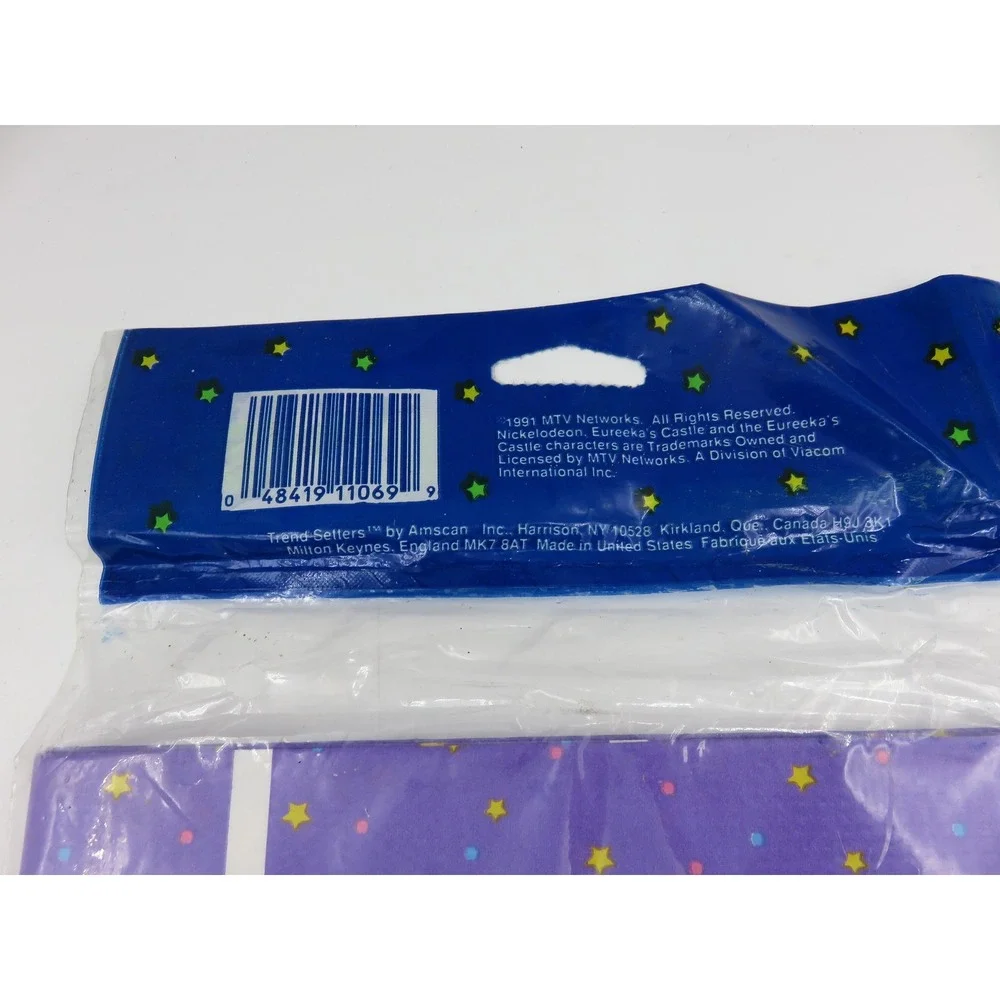 Vintage 1991 Eureekas Castle Tablecover Nickelodeon 90s Party Supply Amscan NEW